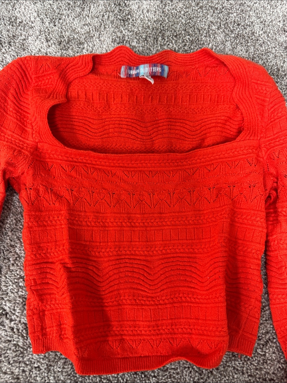 Urban Outfitters Bright Red Off-the-Shoulder Knit Sweater
